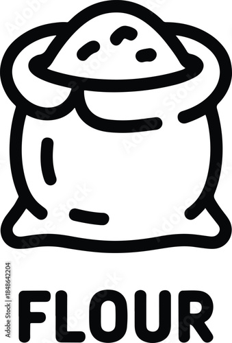 Flour sack icon graphic design illustration