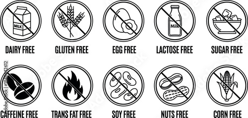 Recycling Symbol Set Black Silhouette for Paper Waste Management and Material