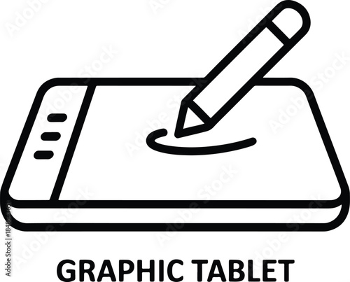 Graphic tablet with pen for digital art creation