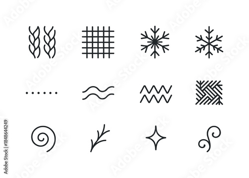 Cheerful Hat Icon Set. Cheerful hat collection. Line outline icon set of Cheerful hat collection: cone hat,