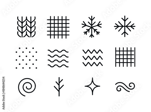 Holiday Hat Icons. Holiday celebration hats. Line outline icon set of Holiday celebration hats: cone party cap