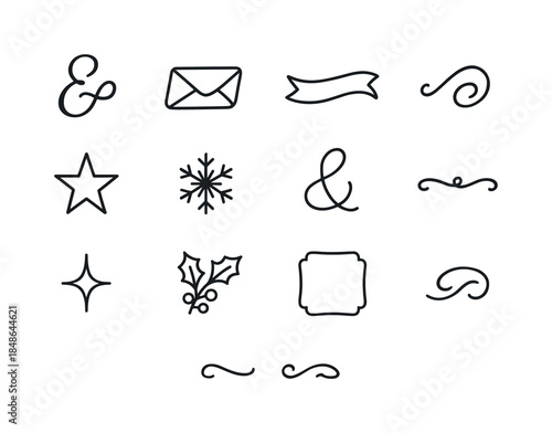 Handcrafted Holiday Icons. Handcrafted holiday gifts. Filled icon set of handcrafted holiday gifts: gift cube,