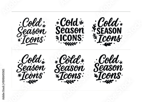 Seasonal Textile Icons. Decorative seasonal textiles enhancing cozy atmosphere. Filled icon set of decorative