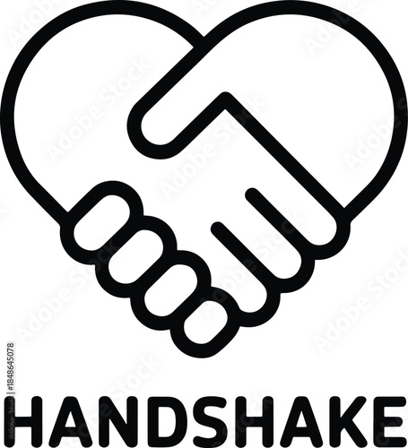Handshake Heart Agreement Business Partnership Icon