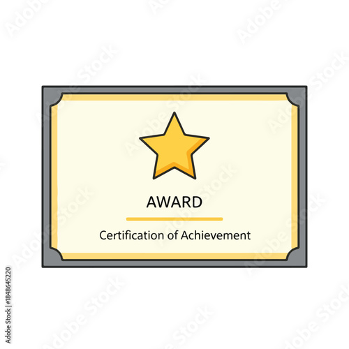 Award Certification of Achievement with Star