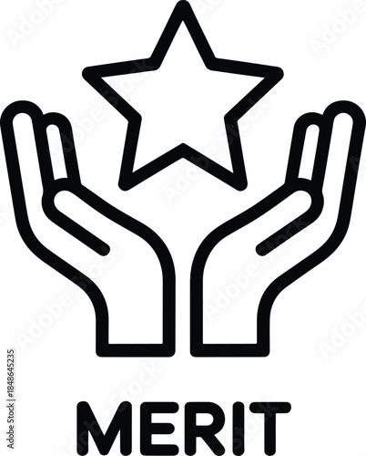 Hands holding star reward for merit achievement
