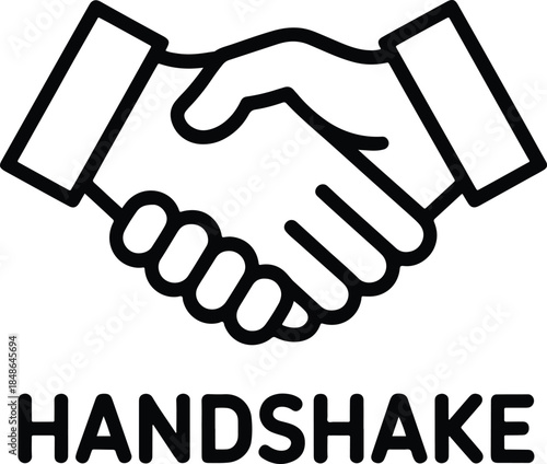 Handshake Line Art Business Partnership Deal