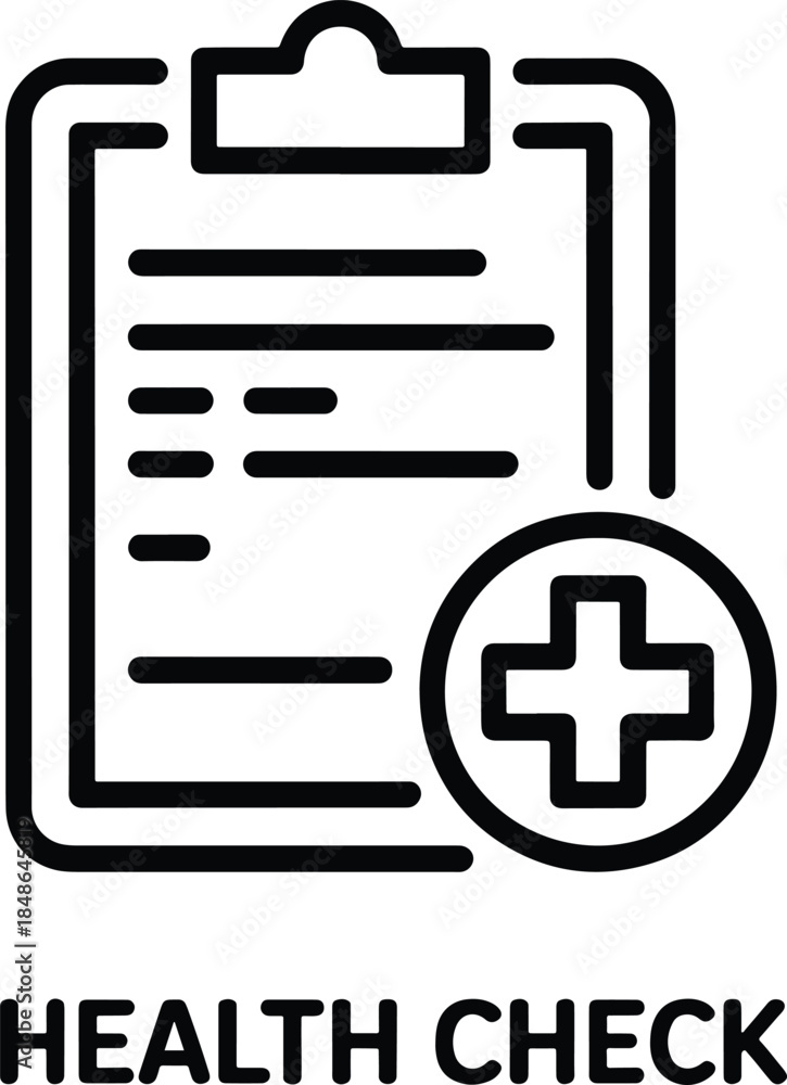 Fototapeta premium Health Checkup Report Medical Clipboard Icon