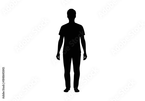 Full Body Silhouette of a Person Standing Upright.
