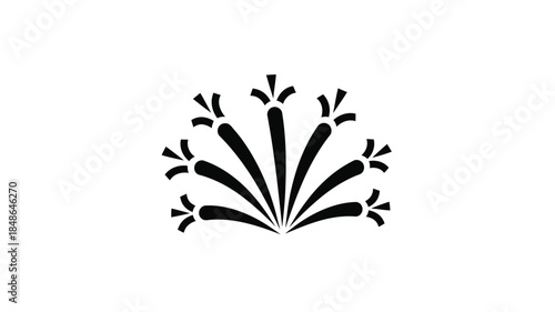 Dark floral burst design a striking graphical element as a silhouette