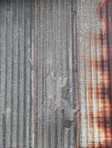 Rusty Galvanized Corrugated Zinc for Backgrounds and Wallpapers. Textures. Geometry.