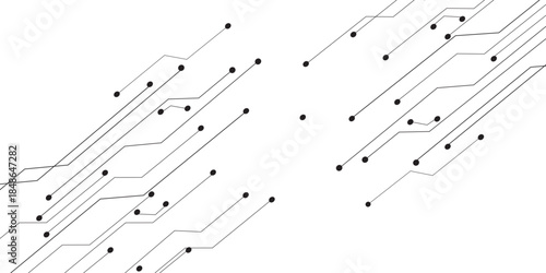White circuit board technology background design .Dots and lines connection circuit design vector futuristic circuit board . components representing technology and innovation