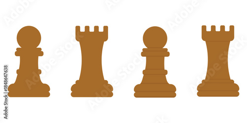 Illustration of chess pieces. Chess pawn