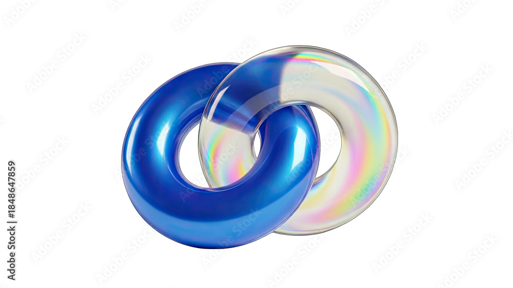 Fototapeta premium Interlocking Rings Abstract Design on White Background