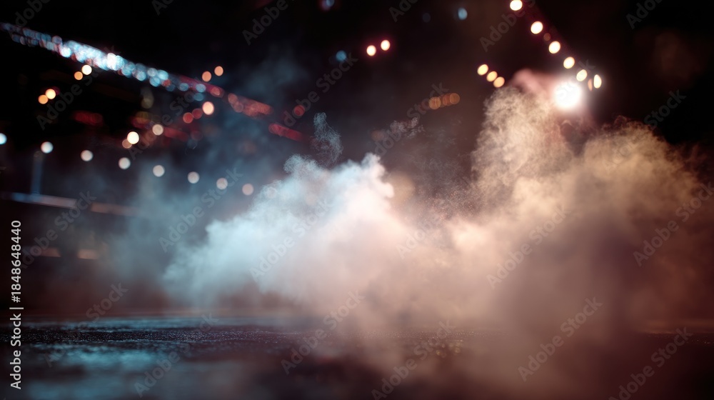 Naklejka premium Night smoke bokeh