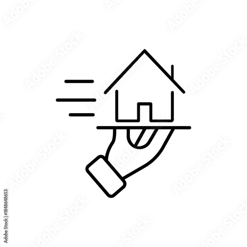Relocation editable icon. Moving services Illustration sign. Moving symbol. shipping logo.