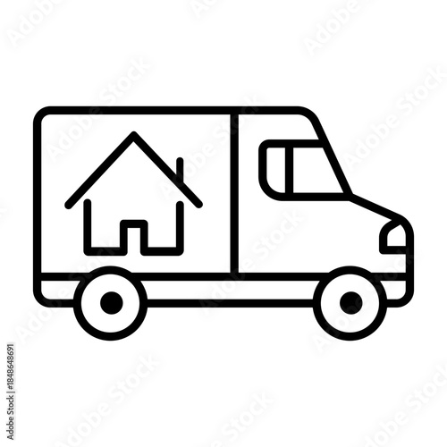 Relocation editable icon. Moving services Illustration sign. Moving symbol. shipping logo.