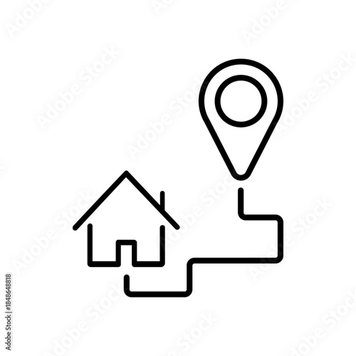 Relocation editable icon. Moving services Illustration sign. Moving symbol. shipping logo.