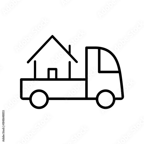 Relocation editable icon. Moving services Illustration sign. Moving symbol. shipping logo.