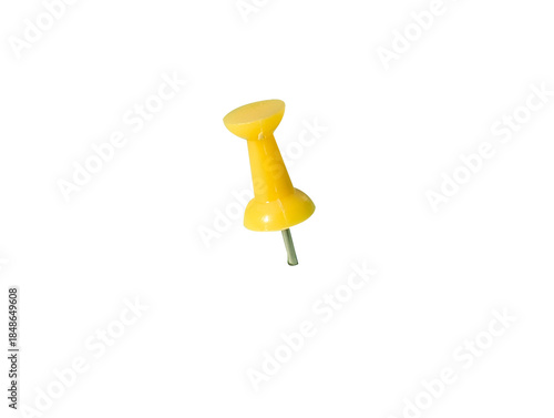 Obraz na płótnie yellow push pin isolated on white