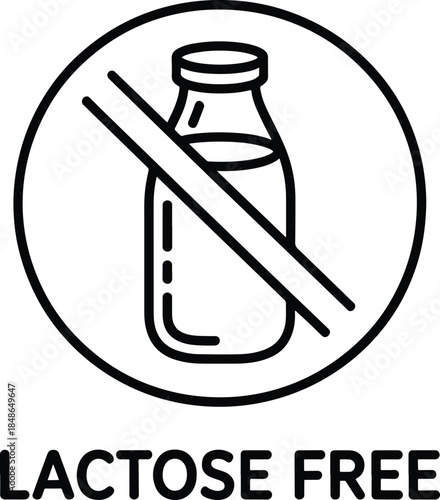 Lactose free icon for food products