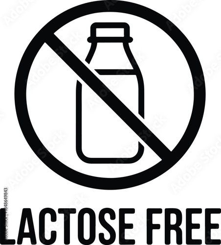 Lactose Free Milk Alternative Symbol Illustration