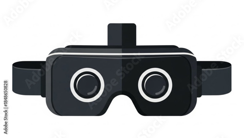 Virtual reality headset modern VR goggles for immersive gaming and entertainment flat design vector illustration isolated on white