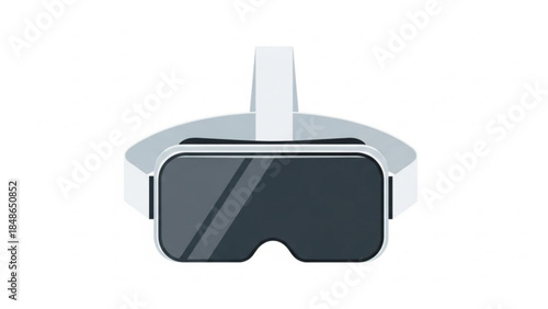 Virtual reality headset modern VR goggles for immersive gaming and entertainment flat vector illustration on white background