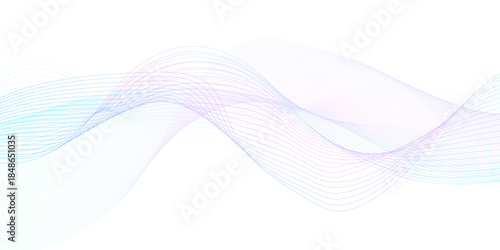 White wave curve lines banner background design. Abstract soft wave lines dynamic flowing purple and blue isolated background. Vector Illustration of the pink pattern of lines. stripes on white.
