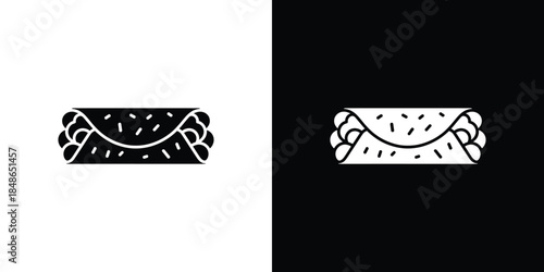 Cannoli Icon on Transparent Background; Monochrome Dessert Pastry Silhouette; Food Clip Art