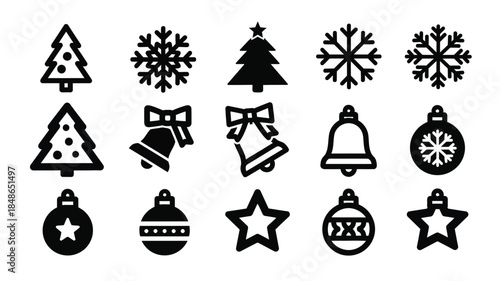 Festive new year greeting with stars and text a striking silhouette