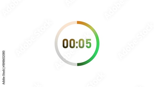 Wallpaper Mural Gradient Circular Timer Showing 7 Seconds on White Background countdown 00:07 Torontodigital.ca
