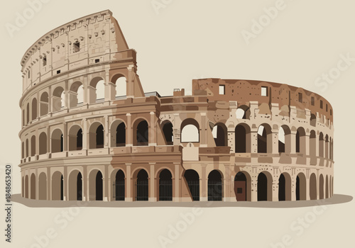 Vector Illustration of the Colosseum in Rome.