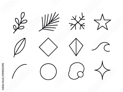 2026 Celebration Icons. 2026 celebration numbers. Filled icon set of 2026 celebration numbers: bold 2, hollow