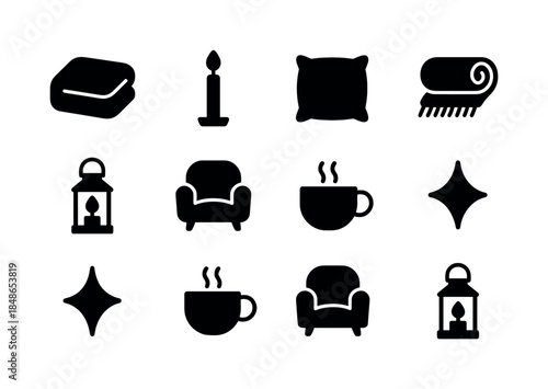 Seasonal Dining Icon Set. Seasonal dining setup. Line outline icon set of Seasonal dining setup: charger plate