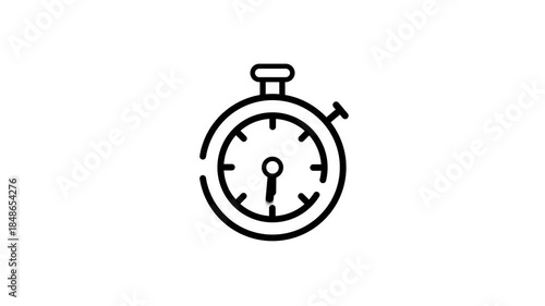 Wallpaper Mural Outline stopwatch icon with black hands on a clean white background timer clock Torontodigital.ca