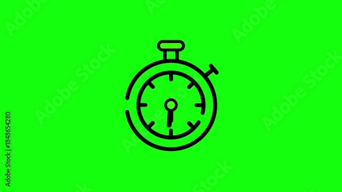 Wallpaper Mural Outline stopwatch icon with black hands on a bright green chroma key background timer clock Torontodigital.ca