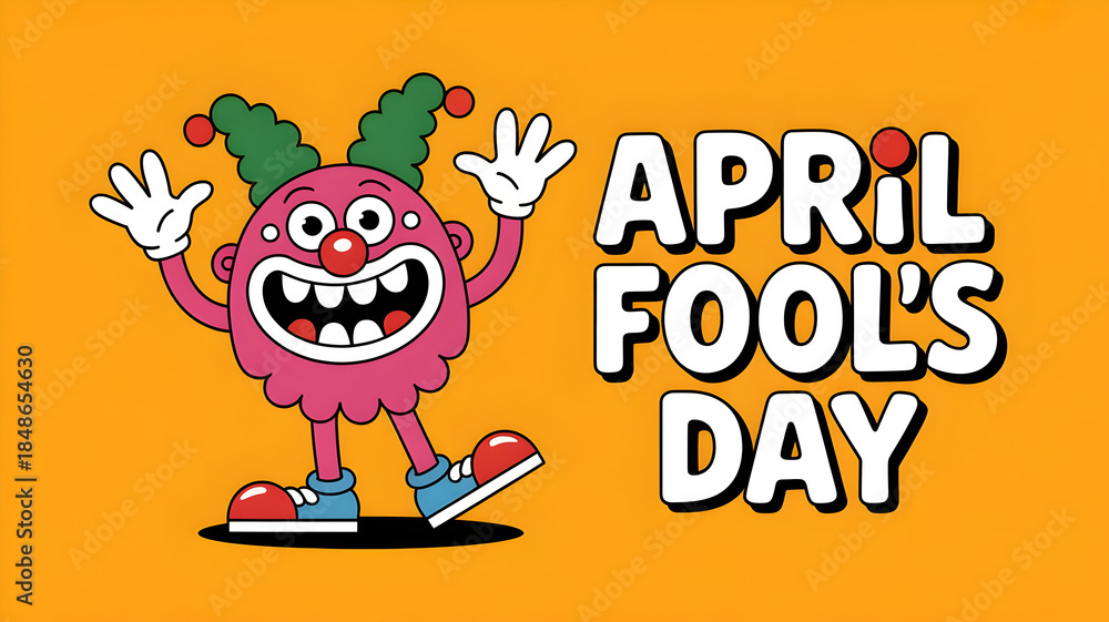 Fototapeta premium April fool s day cartoon character