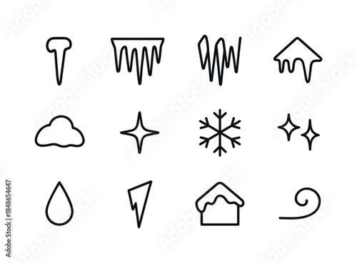 Seasonal Singing Icons. Seasonal singing icons. Line outline icon set of Seasonal singing icons: singer