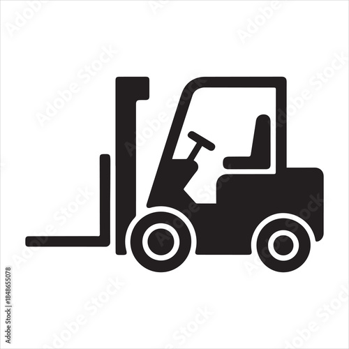 forklift icon symbolizing warehouse logistics, cargo handling, and industrial utility