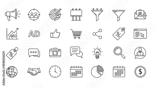 Business Technology Marketing Finance Infographic Icons Communication Strategy Data Analysis