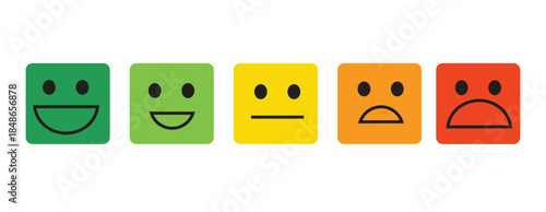 Customer Satisfaction , Emoji Rating Icons for User Experience