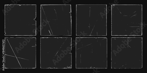 Vintage paper frame overlay old worn edge grunge texture collection. Perfect overlay set for retro album cover, old vinyl records, distressed poster design with authentic aged effect.