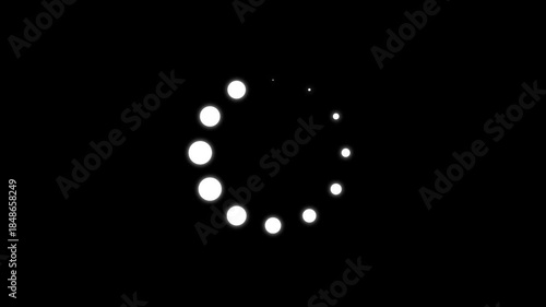 Wallpaper Mural White glowing circles loading animation on black background indicator progress Torontodigital.ca