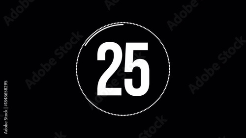 Digital 30 Second Countdown Timer Display HUD Style Circular Animation 4k video animation seamless loop