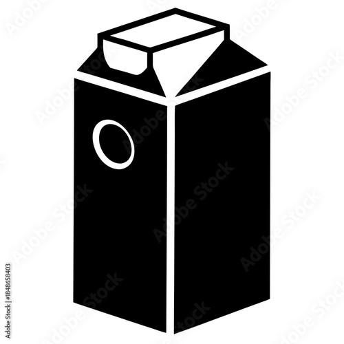 Juice carton vector clean black silhouette design white background