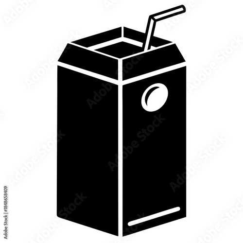 Juice carton vector clean black silhouette design white background