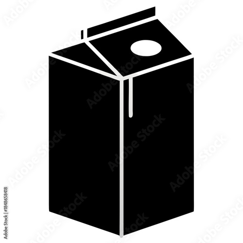Juice carton vector clean black silhouette design white background