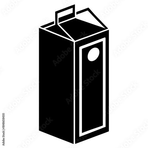 Juice carton vector clean black silhouette design white background