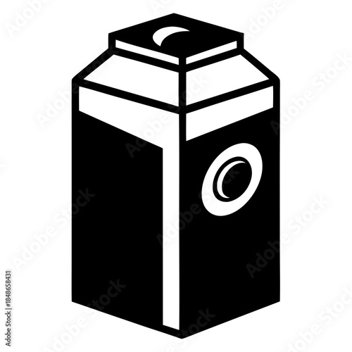 Juice carton vector clean black silhouette design white background